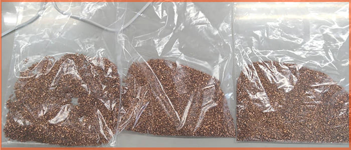 ナゲット加工機により排出される銅塊（チップ）は、３種類の方法により品質を安定させます。