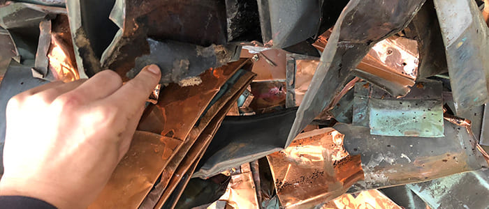 紙付の銅板・ルーフィング付きの銅板の取扱、滋賀県金属買取の神田重量金属株式会社